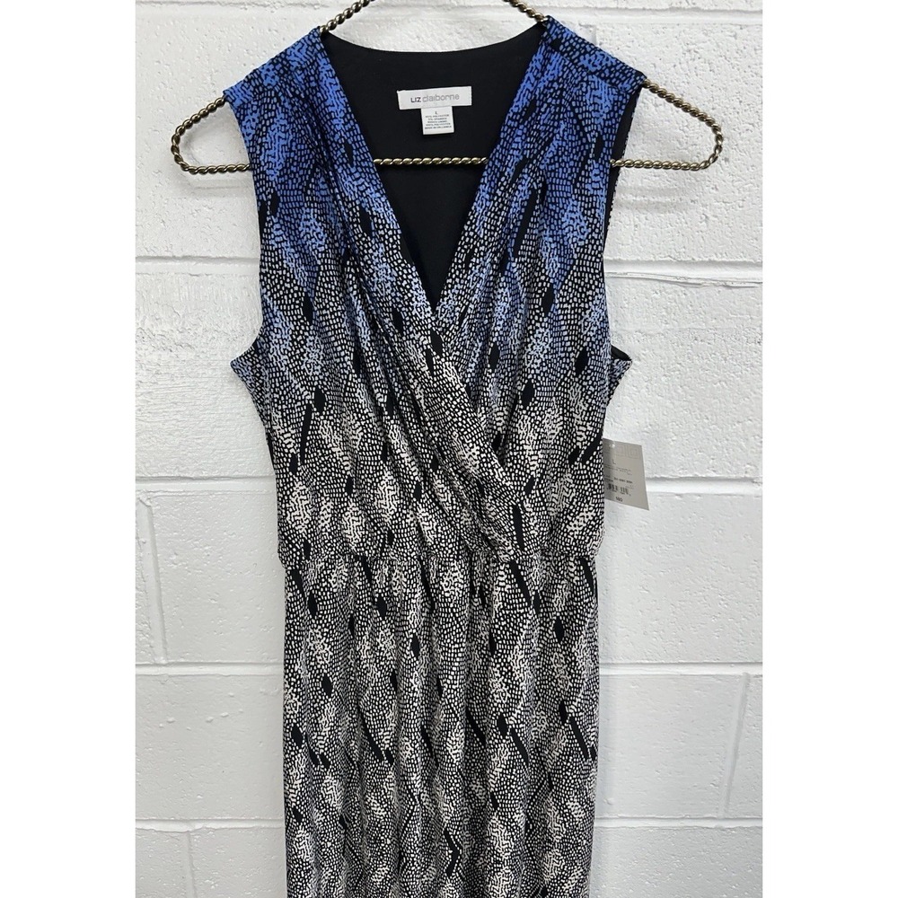 LIZ CLAIBORNE‎ Women Size L Multicolor Ombré V Neck Sleeveless Maxi Dress / NEW